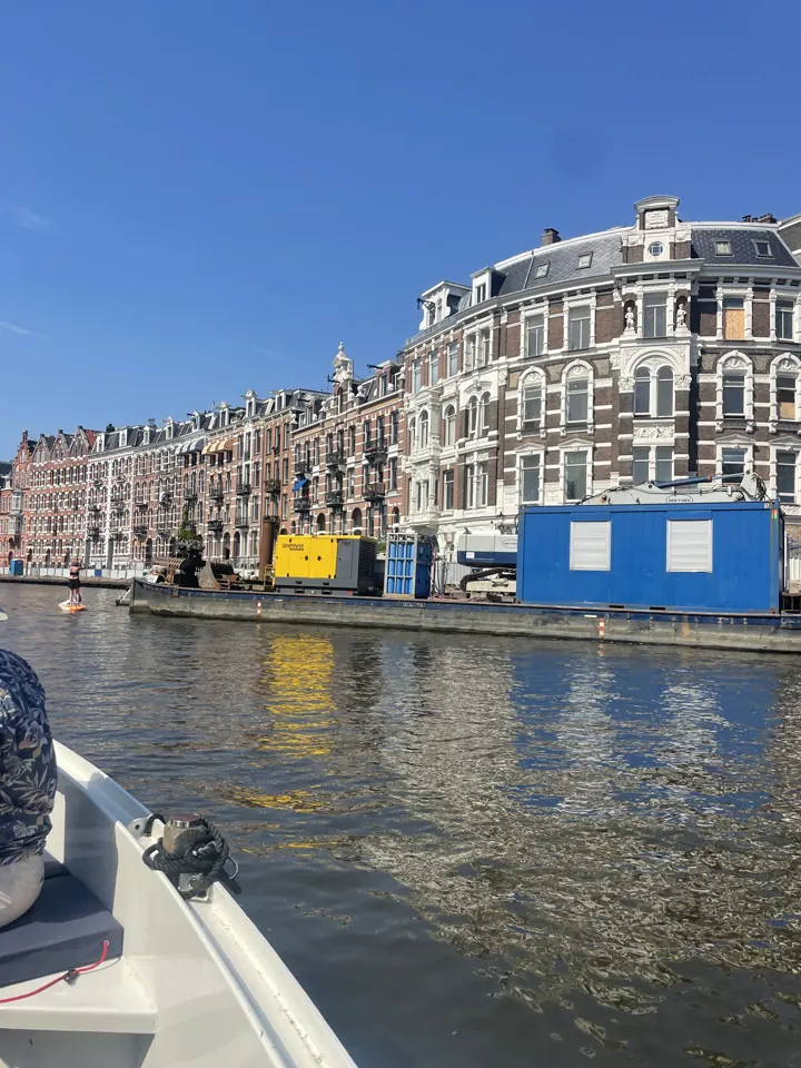 Amsterdam canal houses along the water