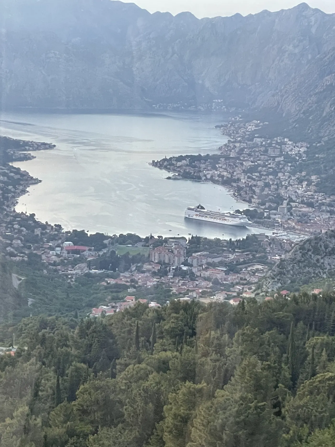 The bay and Kotor town seen from the mountain