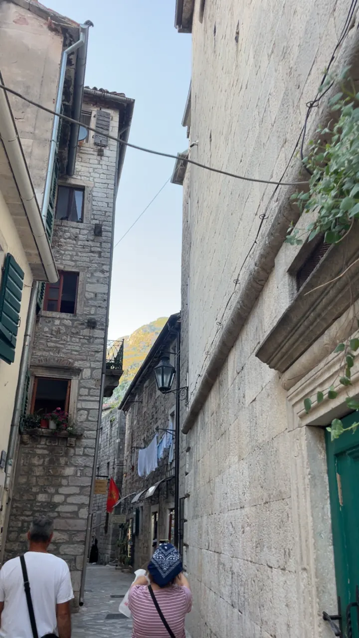 A narrow stone alley in Kotor Old Town