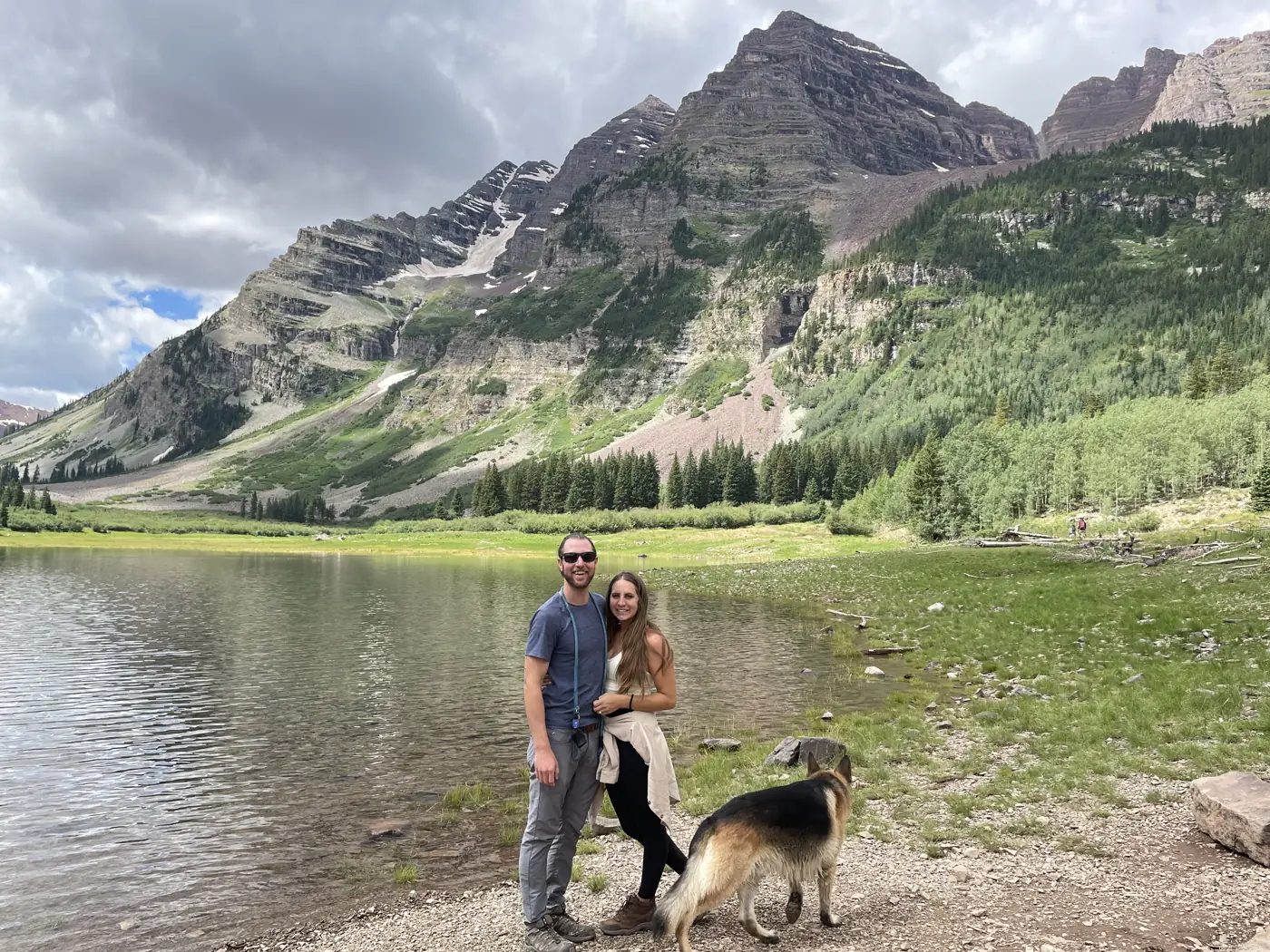 Colin, Angela and Jack at Maroon Lake near Aspen