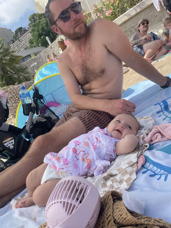 Colin and Andi on the beach in Dubrovnik