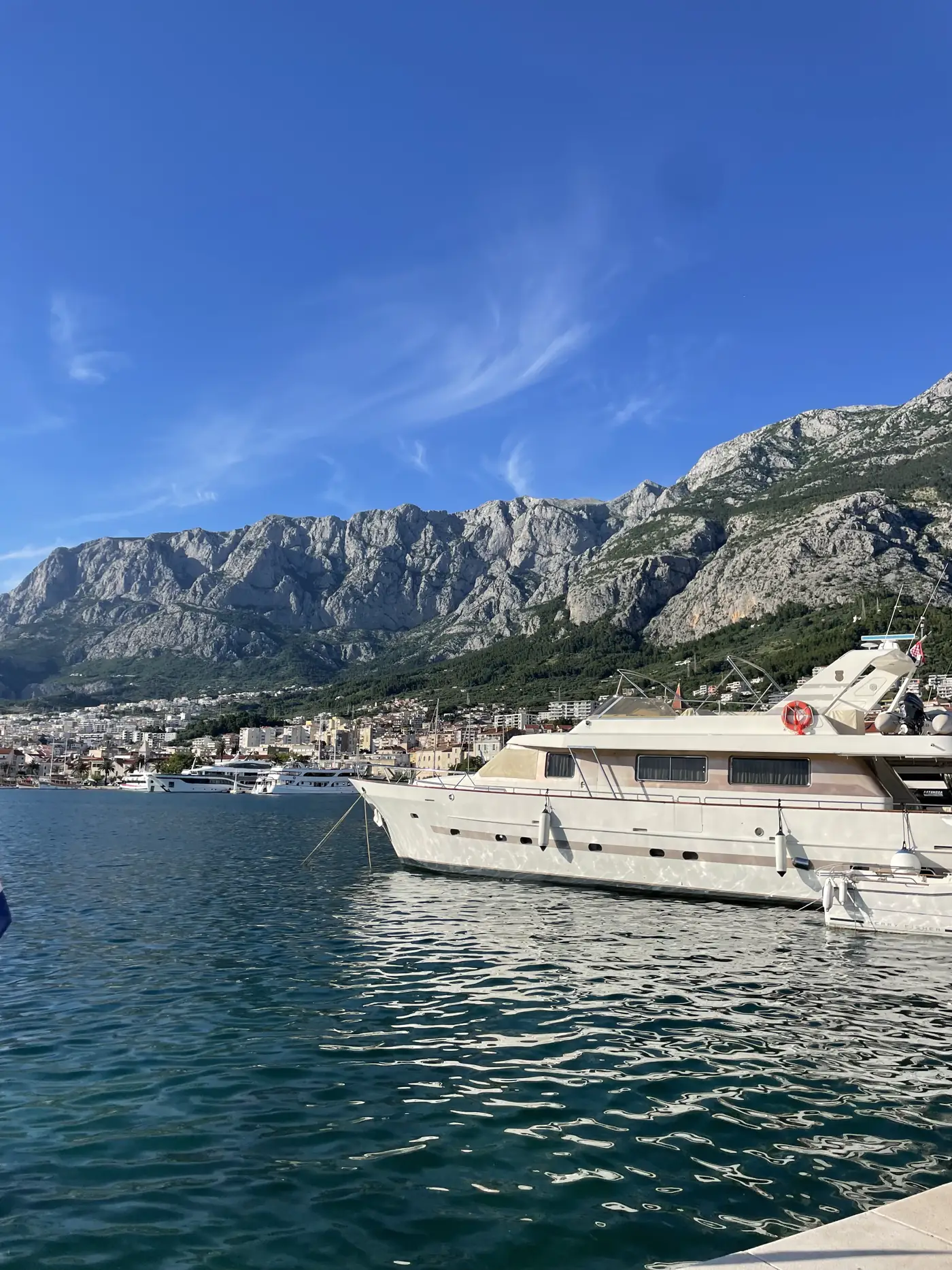 Makarska marina under the Biokovo mountains