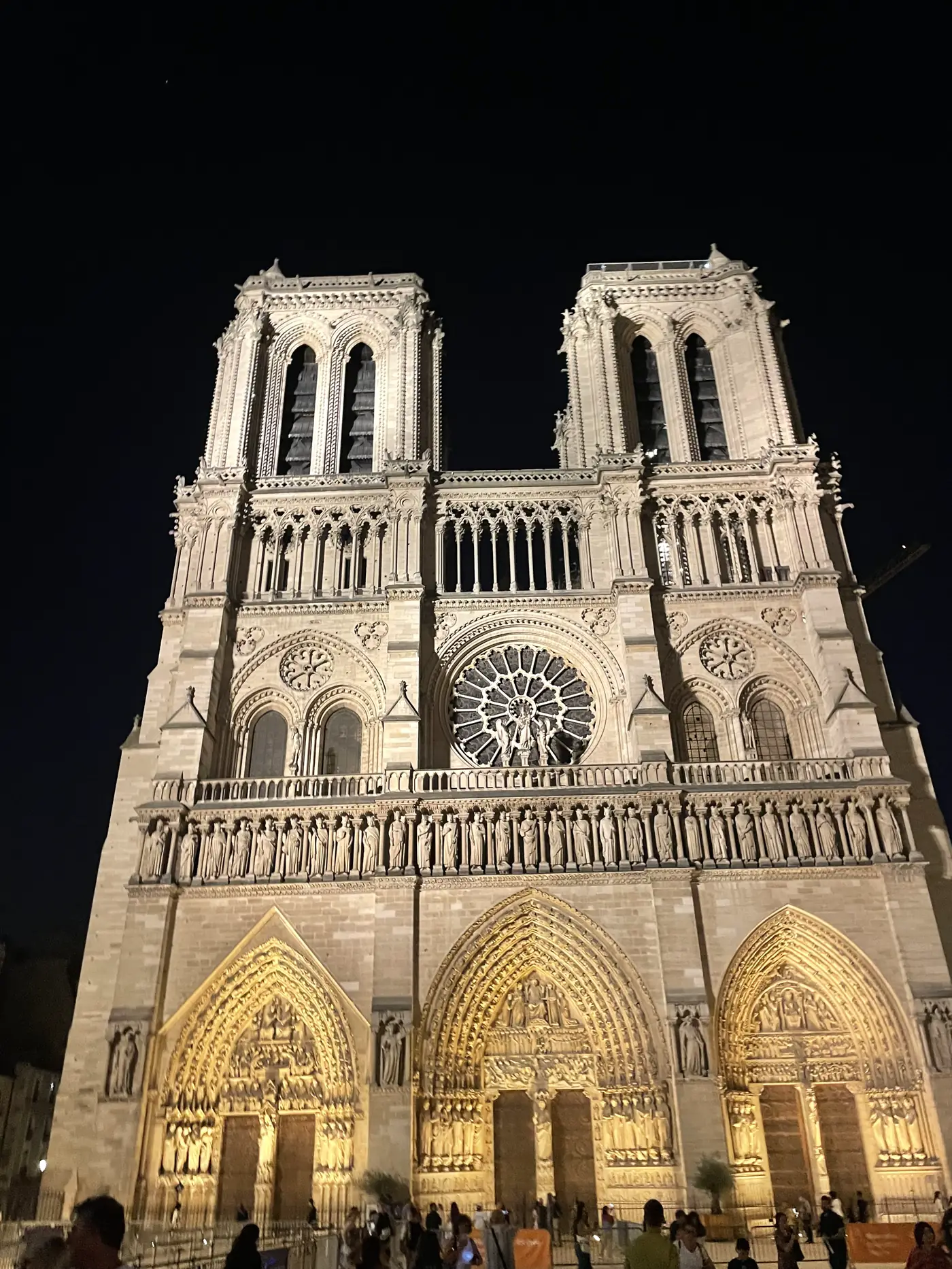 Notre-Dame lit up at night