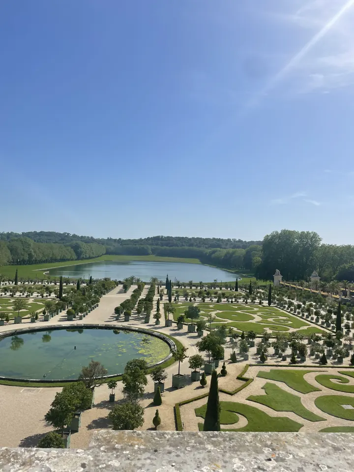 The formal gardens at Versailles from above