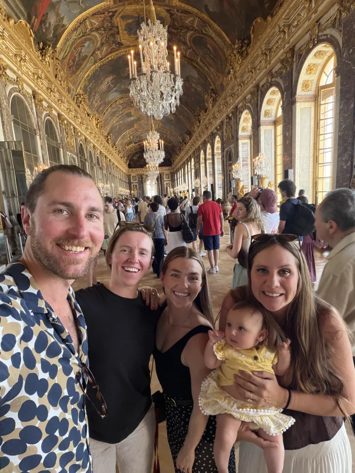 Our group with Andi in the Hall of Mirrors at Versailles