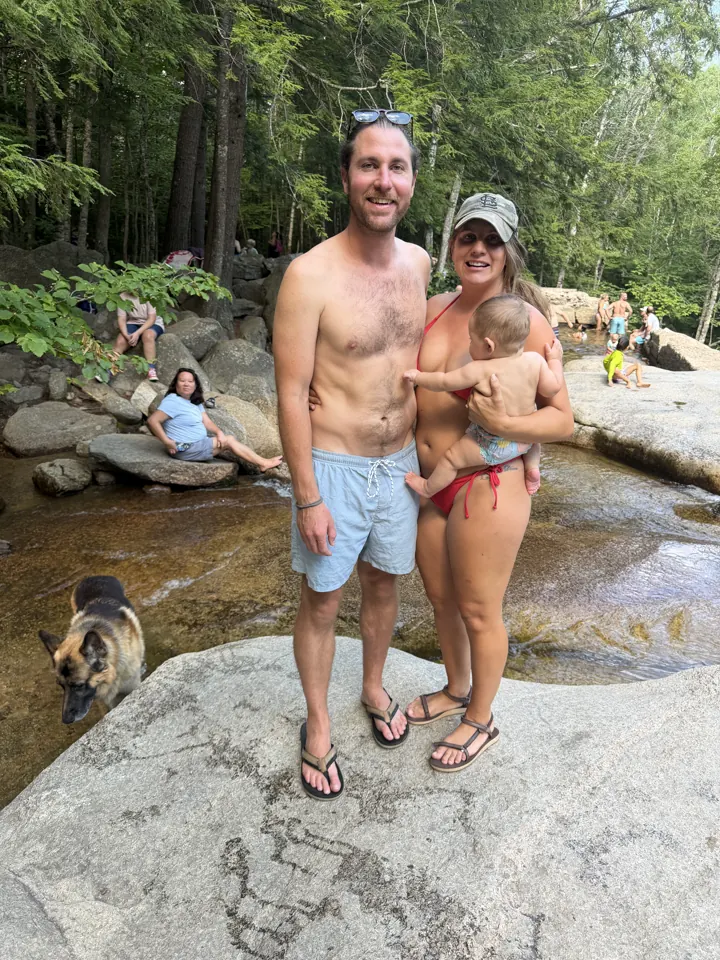 Colin and Angela at a rocky swimming hole in the White Mountains